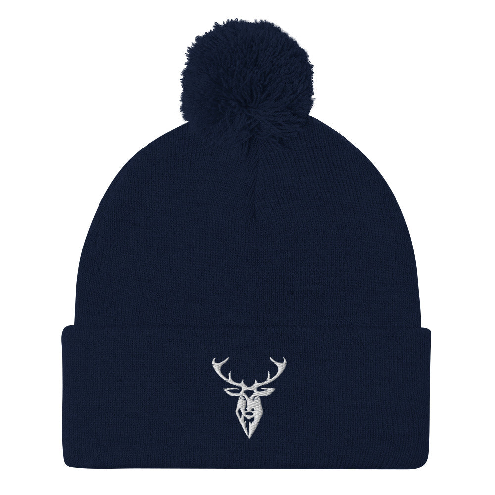 Embroidered Pom Pom Classic Knit Beanie - 2BTreasuredUK