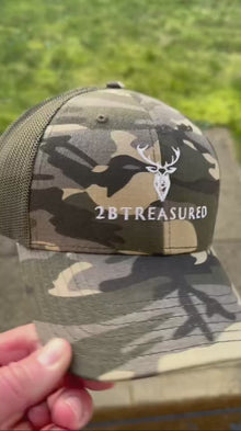 Video of camo trucker hat being shown