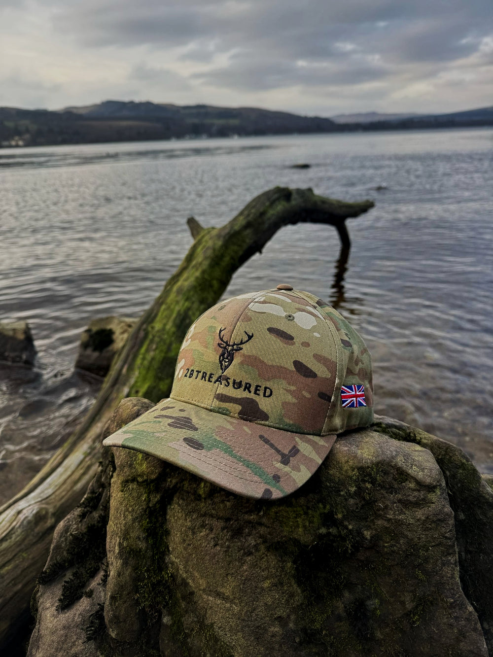 Embroidered BB Structured Twill Cap with British Flag