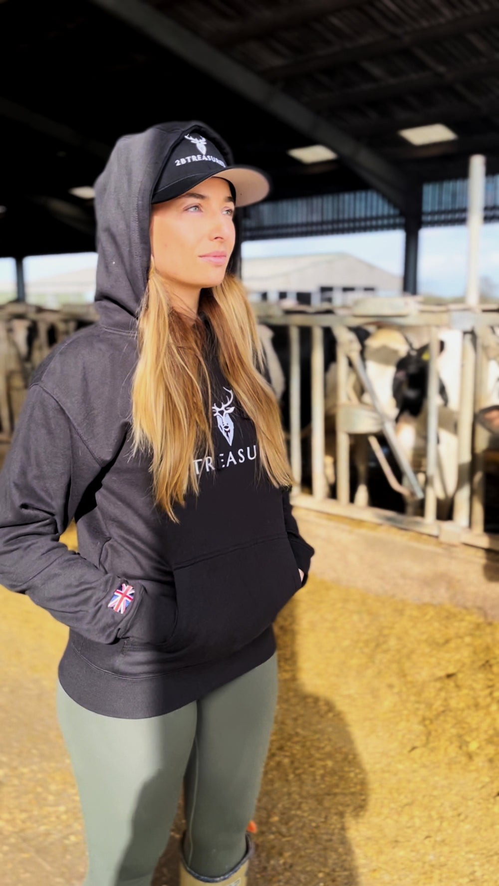 Embroidered Lomond Hoodie w British Flag