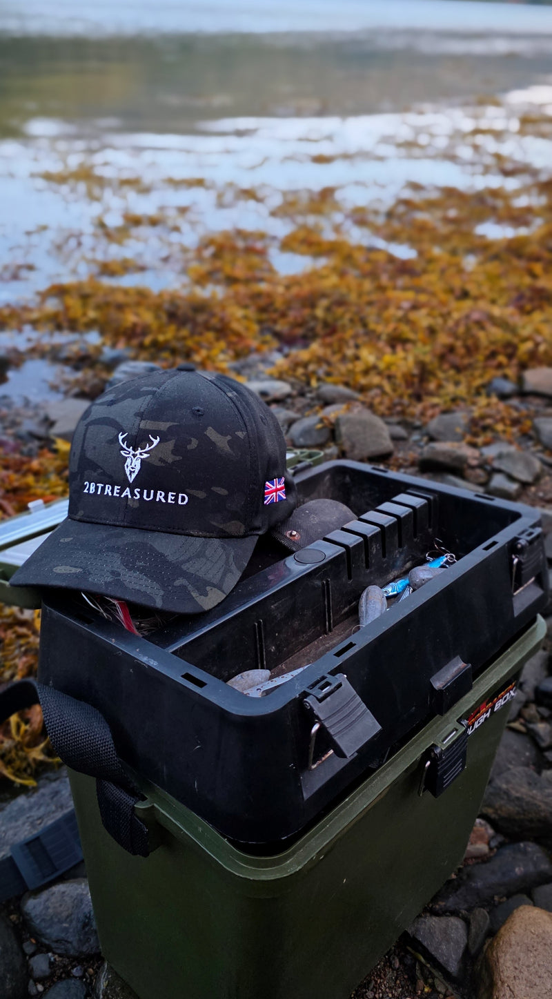 Embroidered Structured Camo Cap, Multicam with British Flag