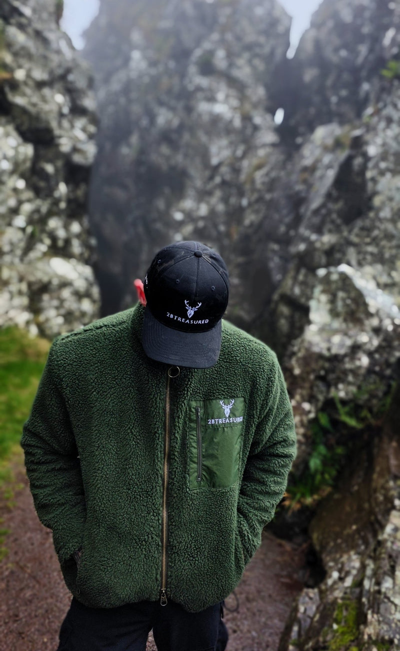 Embroidered Snowdon Sherpa Fleece - Army Green