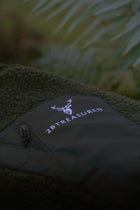 Snowdon Sherpa Fleece Army Green colour close up view 