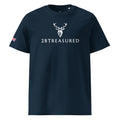 Thistle Tshirt in navy with British Flag front view