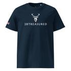Thistle Tshirt in navy with British Flag front view
