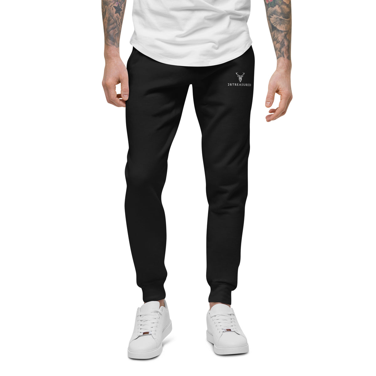 Embroidered Mens Cotton Fleece Joggers