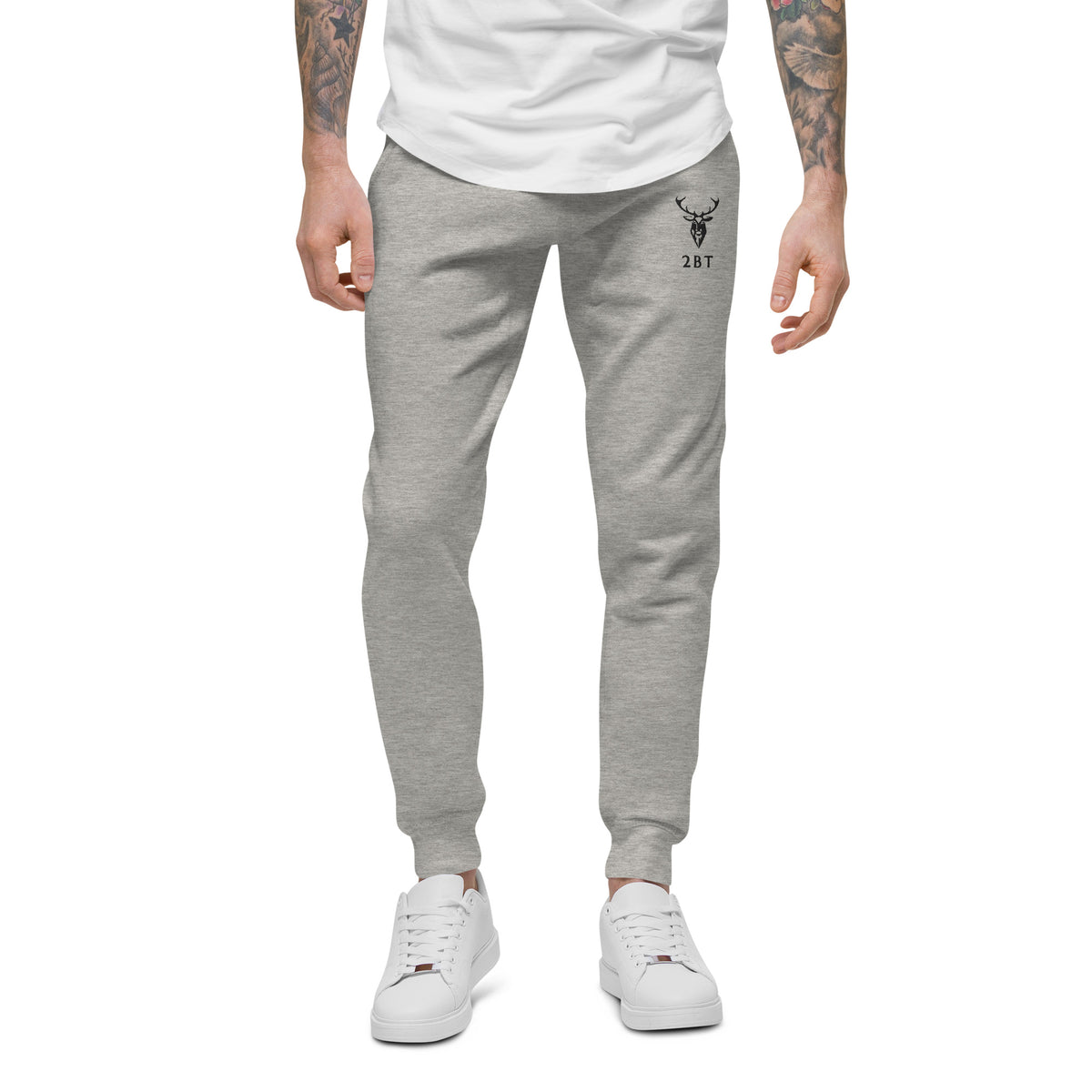 Embroidered Mens Cotton Fleece Joggers