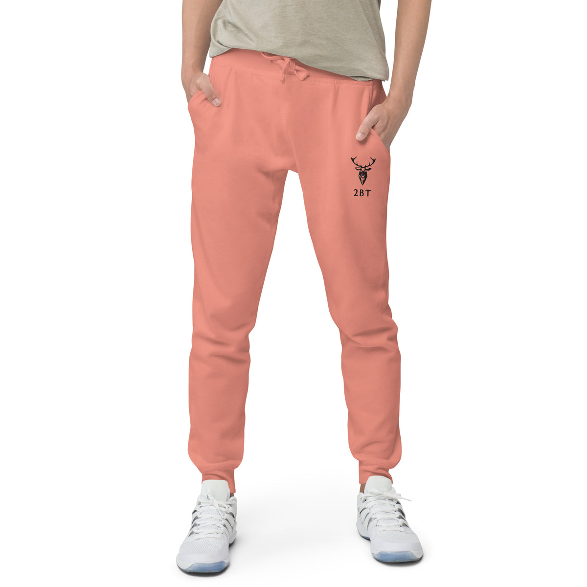 Embroidered Mens Cotton Fleece Joggers