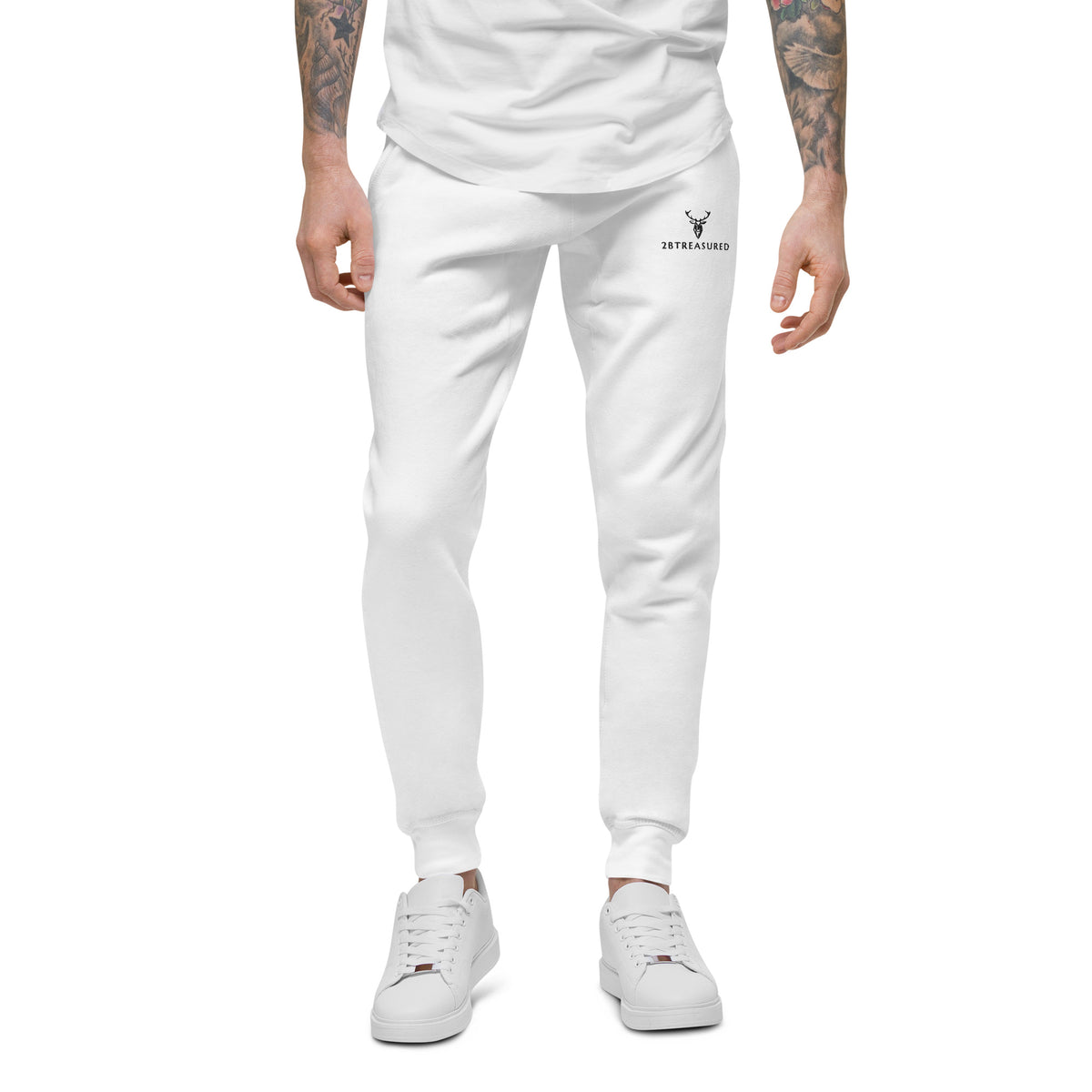 Embroidered Mens Cotton Fleece Joggers