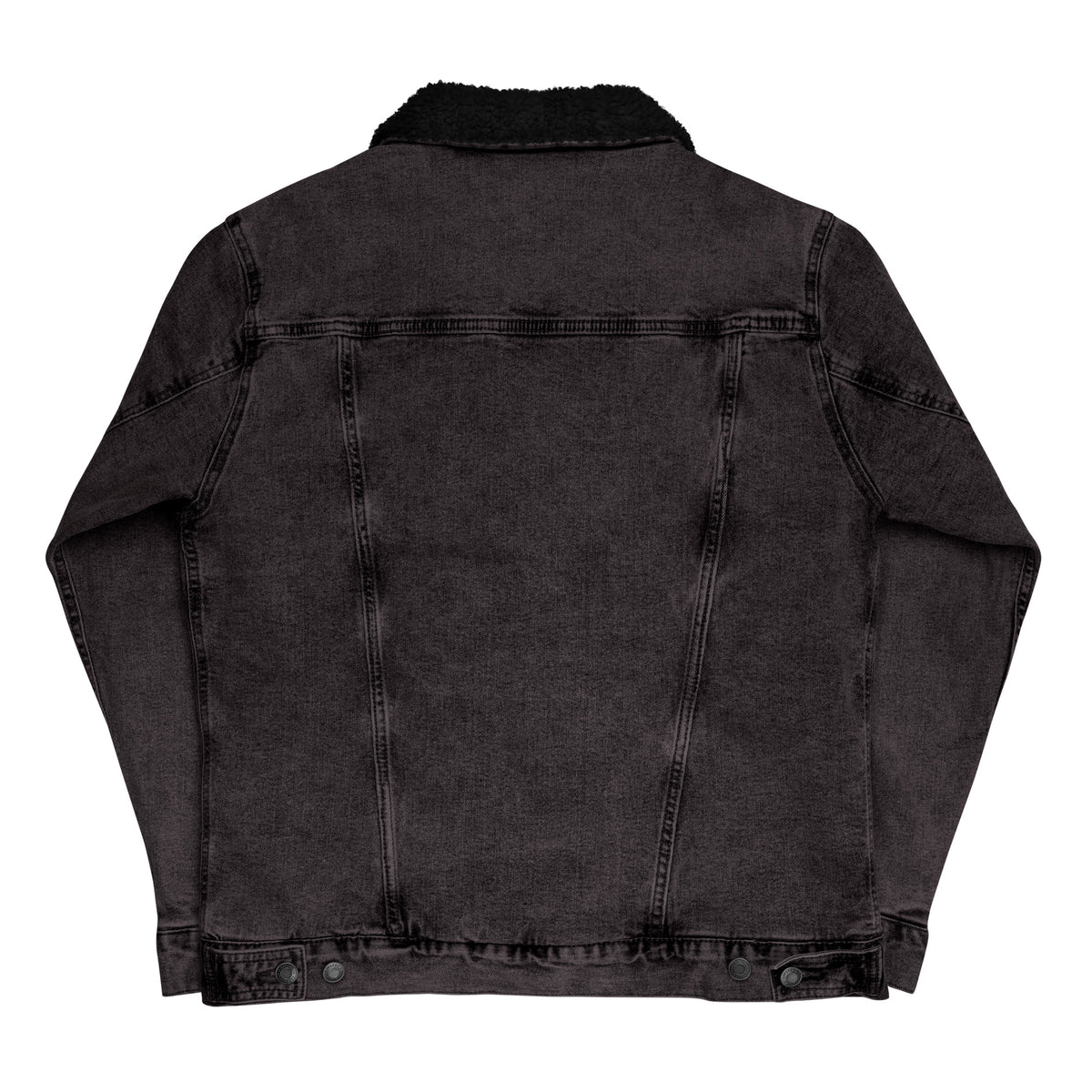 Embroidered Premium Denim Sherpa Jacket (Black Branding)