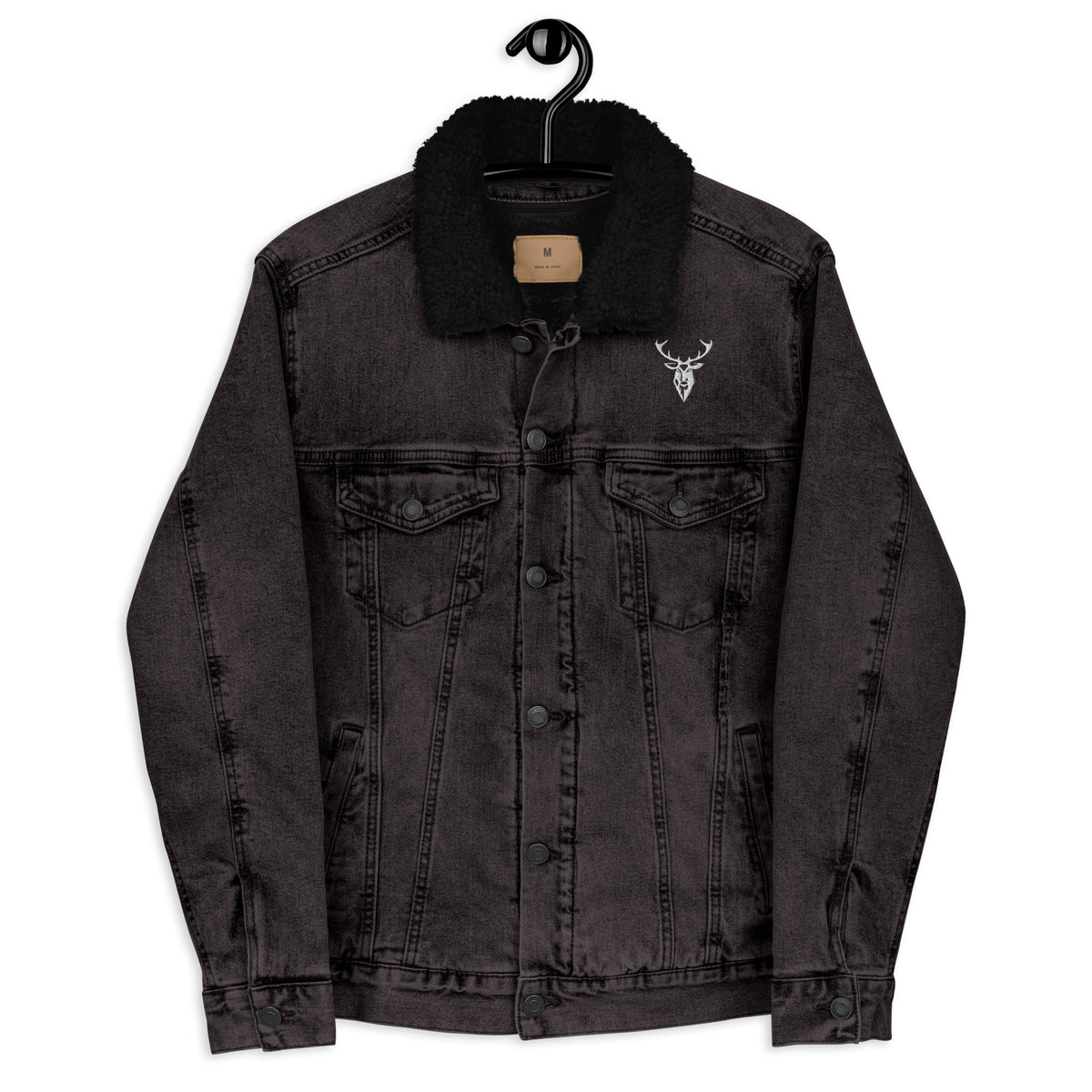 Embroidered Premium Denim Sherpa Jacket