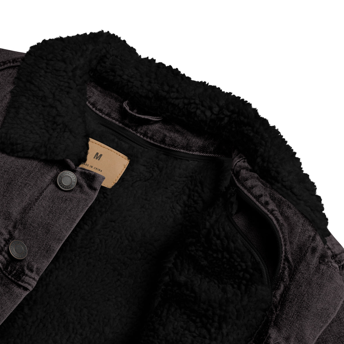 Embroidered Premium Denim Sherpa Jacket